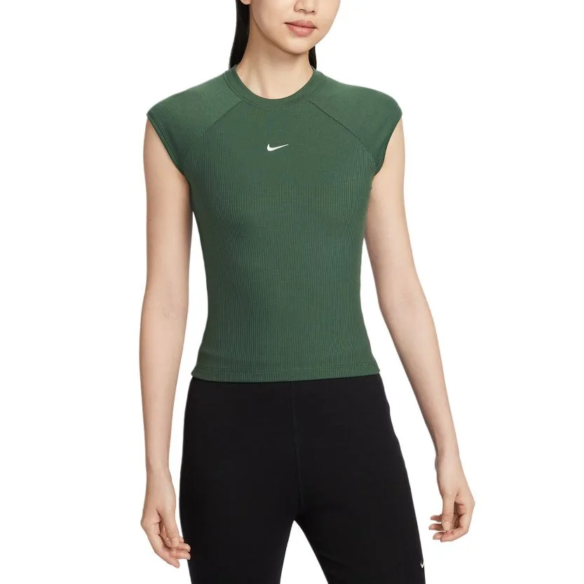 Nike Футболка женская зеленая с круглым вырезом