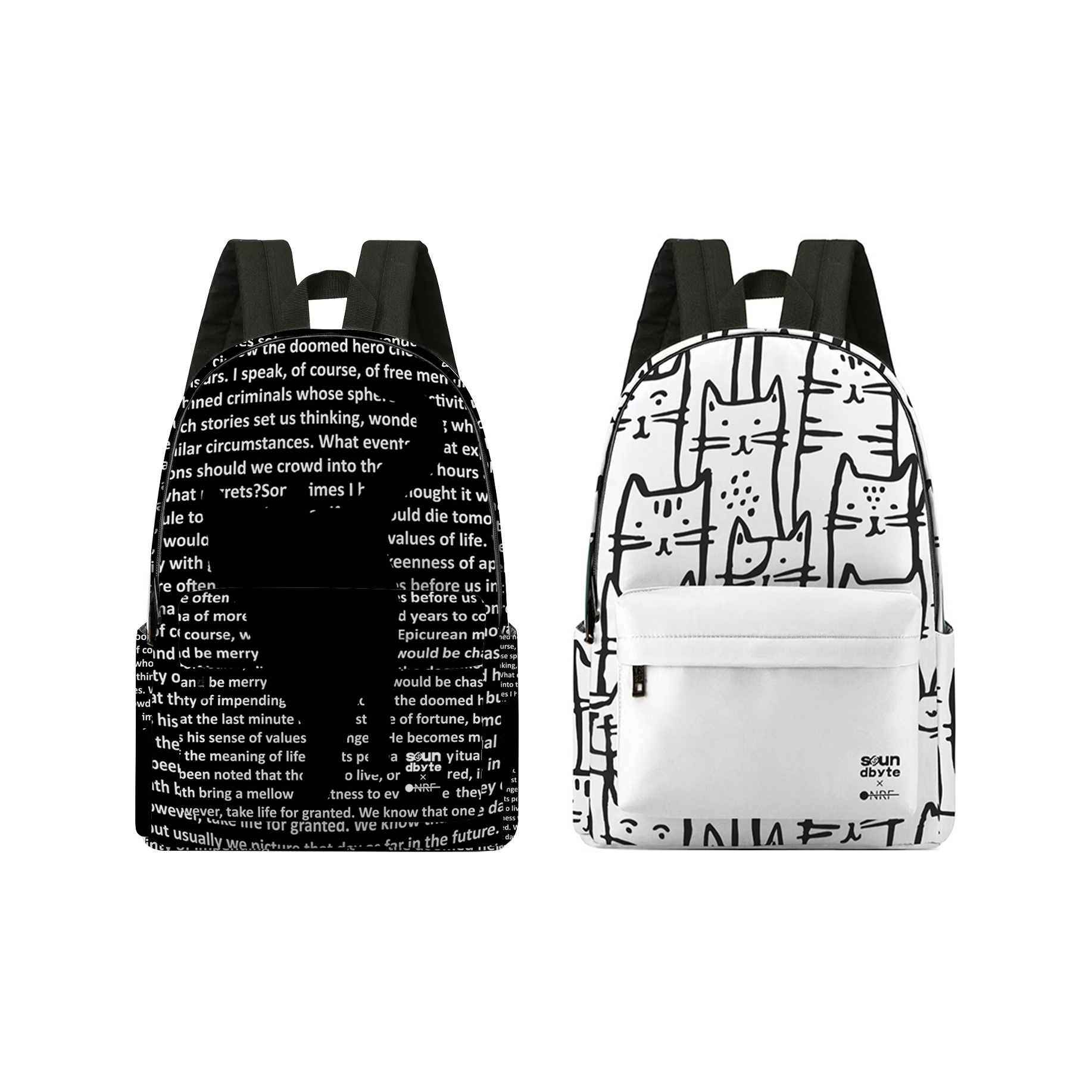 

ONRF Полиэстеровый рюкзак средний унисекс черный, Black combination 1