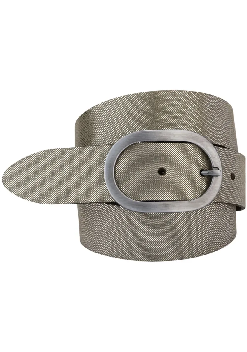 

Кожаный ремень BERND GÖTZ, кожаный ремень с блестящим эффектом в металлическом стиле, коричневый