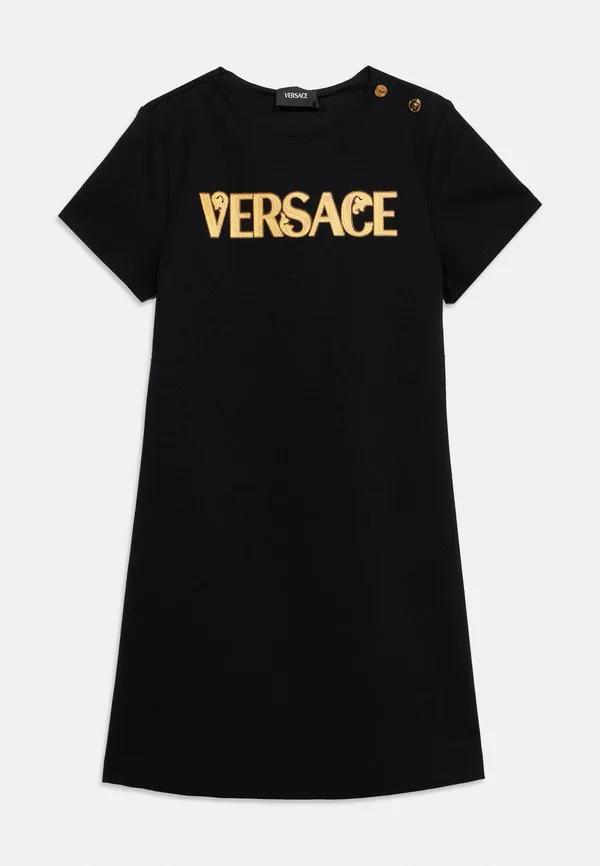 Платье punto milano, трикотажное платье Versace, Nero/Gold-Coloured — фото 3