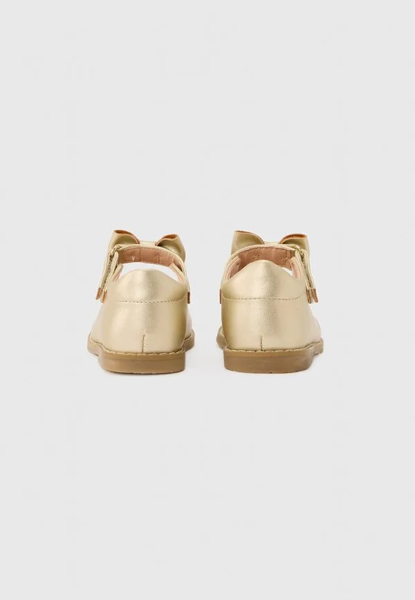 Балетки с ремешком на щиколотке, золотистого цвета Friboo, Gold-Coloured — фото 3