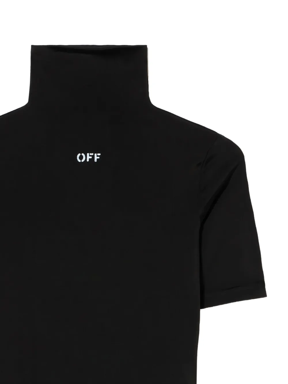 Топ с короткими рукавами и воротником-стойкой Off-White, черный — фото 2