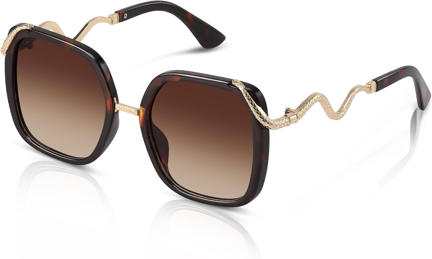 

Винтажные квадратные солнцезащитные очки большого размера для женщин и мужчин, ретро-стиль, дизайнерские очки с защитой от УФ-излучения Foliful, A02-brown Tortoise/Gradient Brown Lens