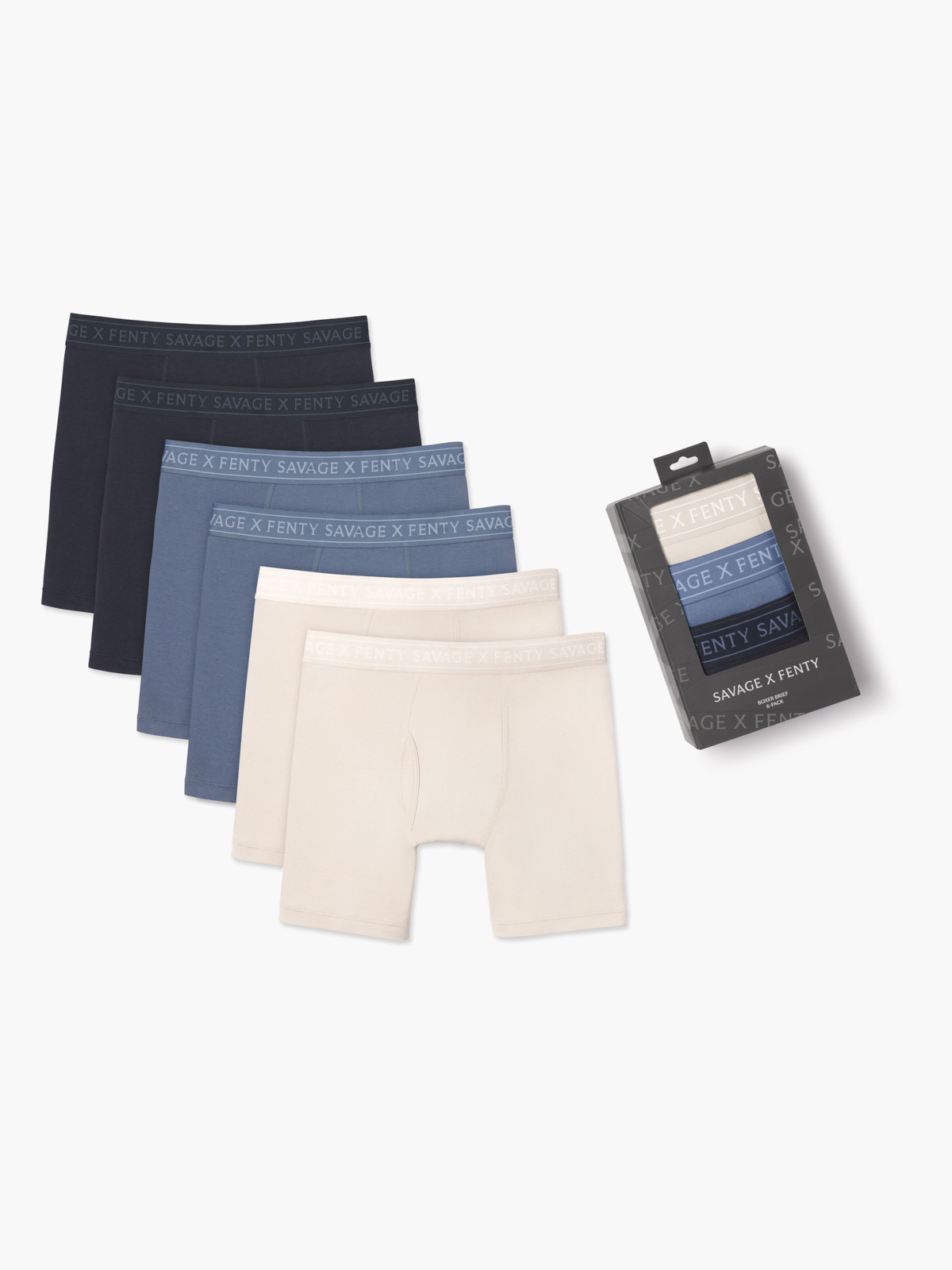 

Трусы боксеры Savage X Fenty Savage Classics 6-Pack, цвет Taupe/Blue/Navy