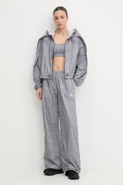 Спортивные брюки с цветочным принтом Adidas by Stella McCartney, серый — фото 2