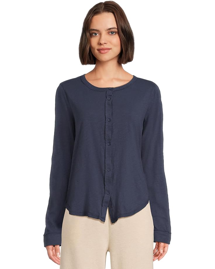 

Свитер Mod-o-doc Long Sleeve Exposed Seams Button-Up Slim Cardigan, цвет Vibrant Navy