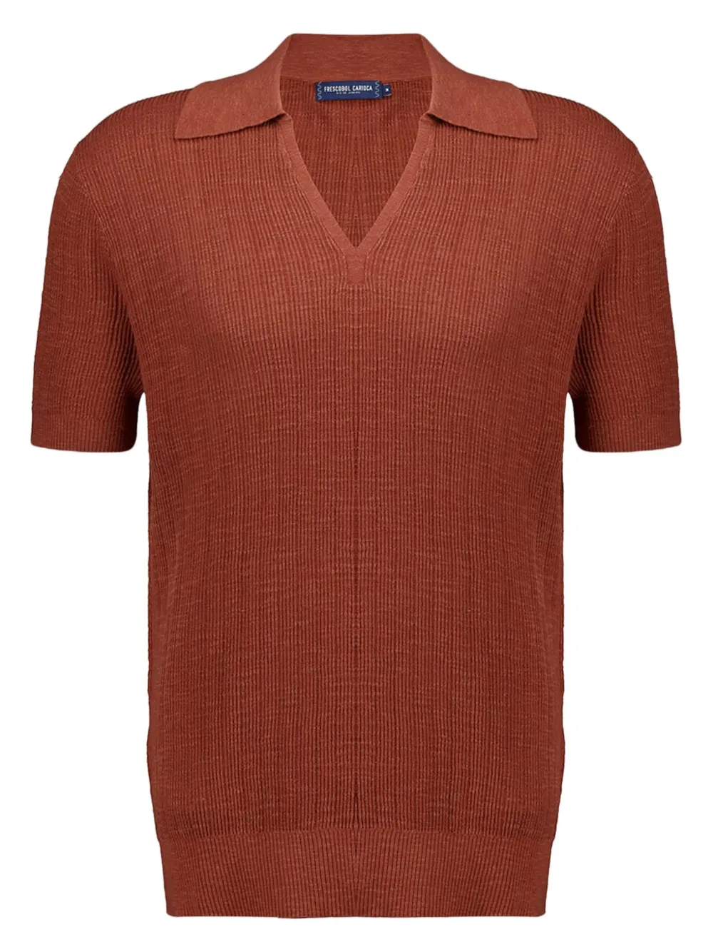 

Футболка Joaquim с V-образным вырезом и рубчиком Frescobol Carioca, коричневый
