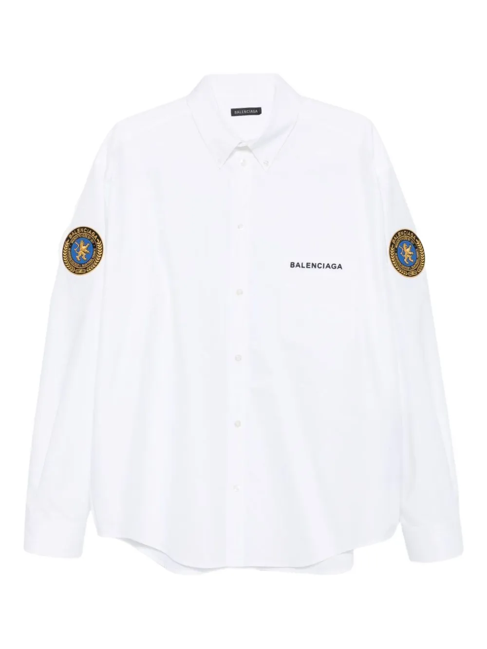

Хлопковая рубашка с нашивкой-логотипом BALENCIAGA, белый