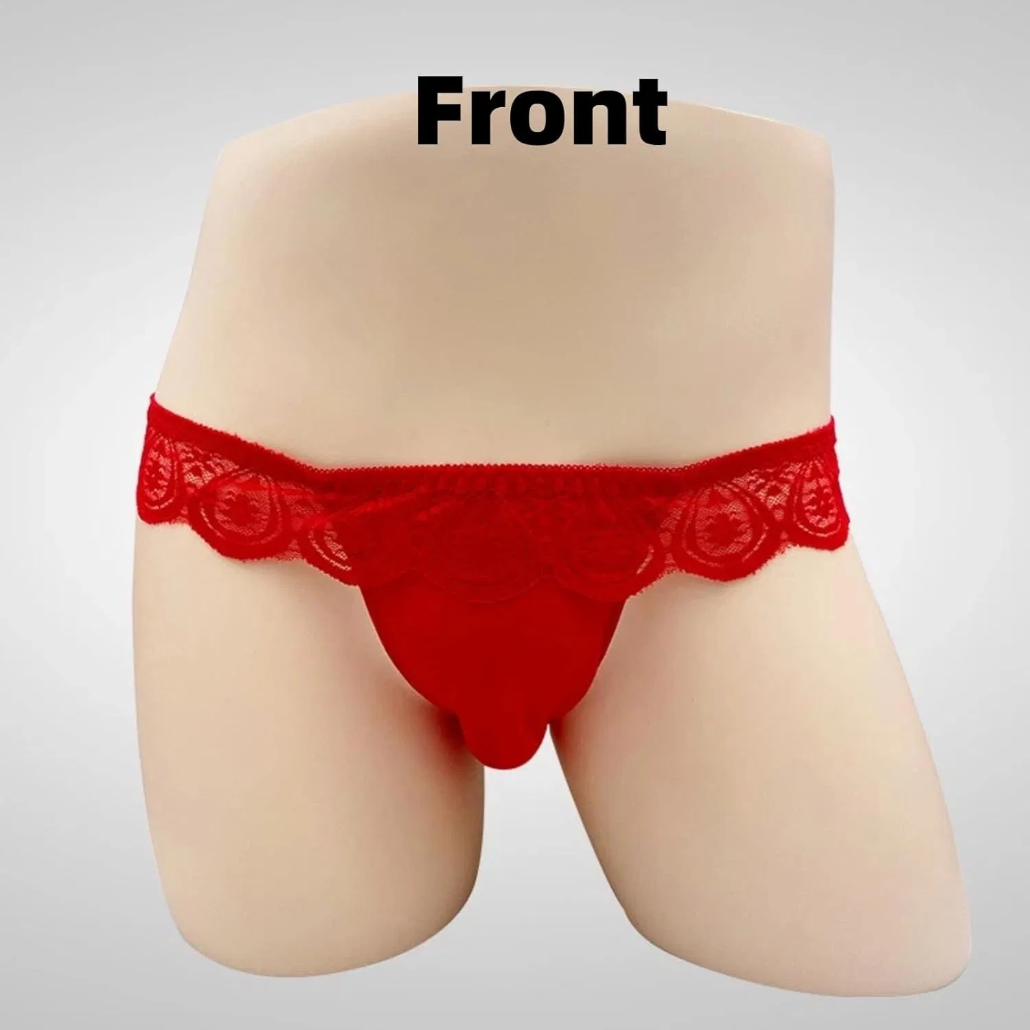 Брифы кружевные Sissy Pouch Panties, Red — фото 4