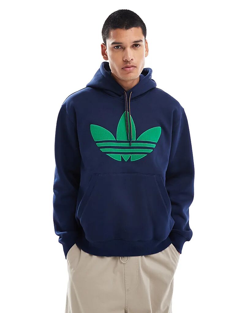 

Флисовая толстовка с капюшоном в стиле 70-х синего цвета adidas Originals