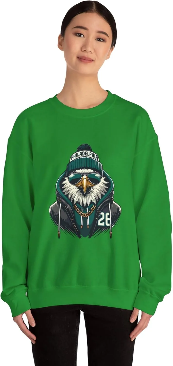 Винтажный свитшот PHI Football Fan с принтом Bird Jacket Glasses #26 LIX — фото 4