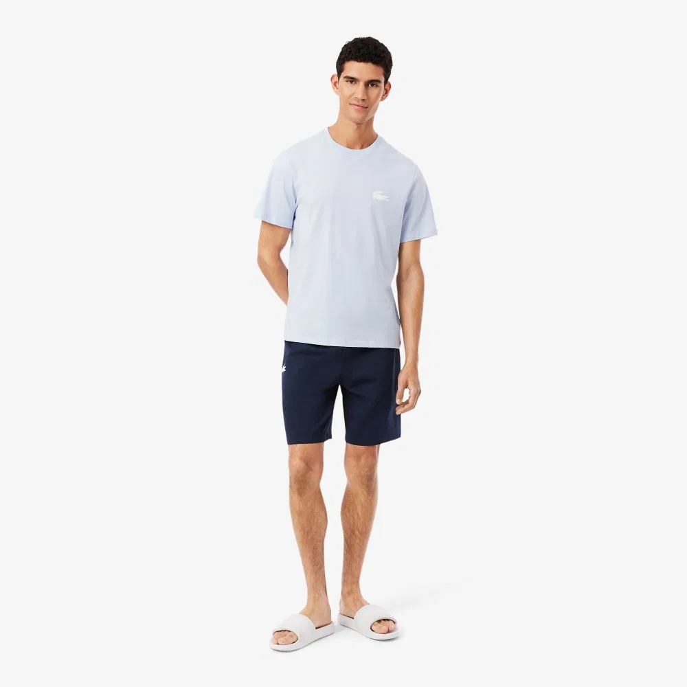 Мужские базовые домашние брюки тёмно-синие от Lacoste — фото 3
