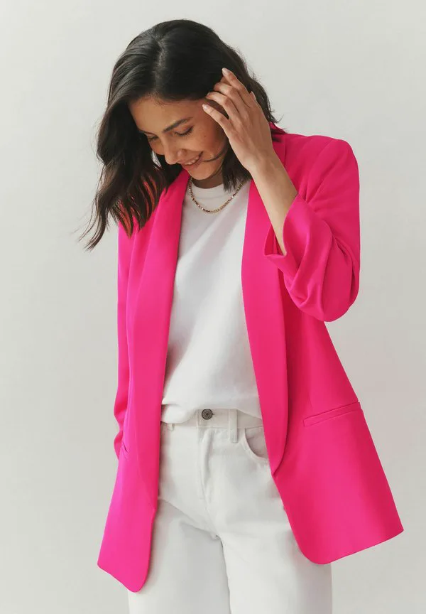 Короткое пальто с присборенными рукавами Next, Pink