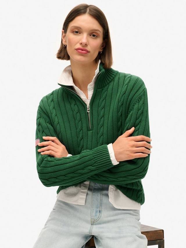 

Вязаный джемпер для регби хенли Superdry, цвет Forest Green