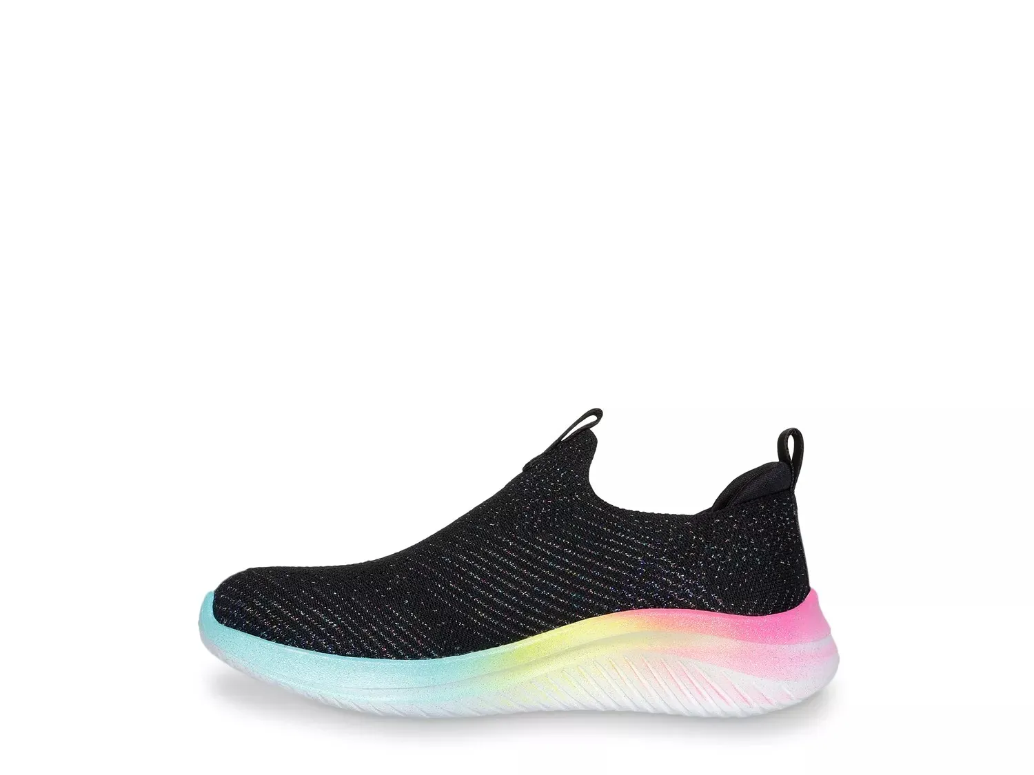 Кроссовки Skechers Ultra Flex 3.0 Shimmer Stroll Slip-On — детские, черные с мерцанием — фото 2