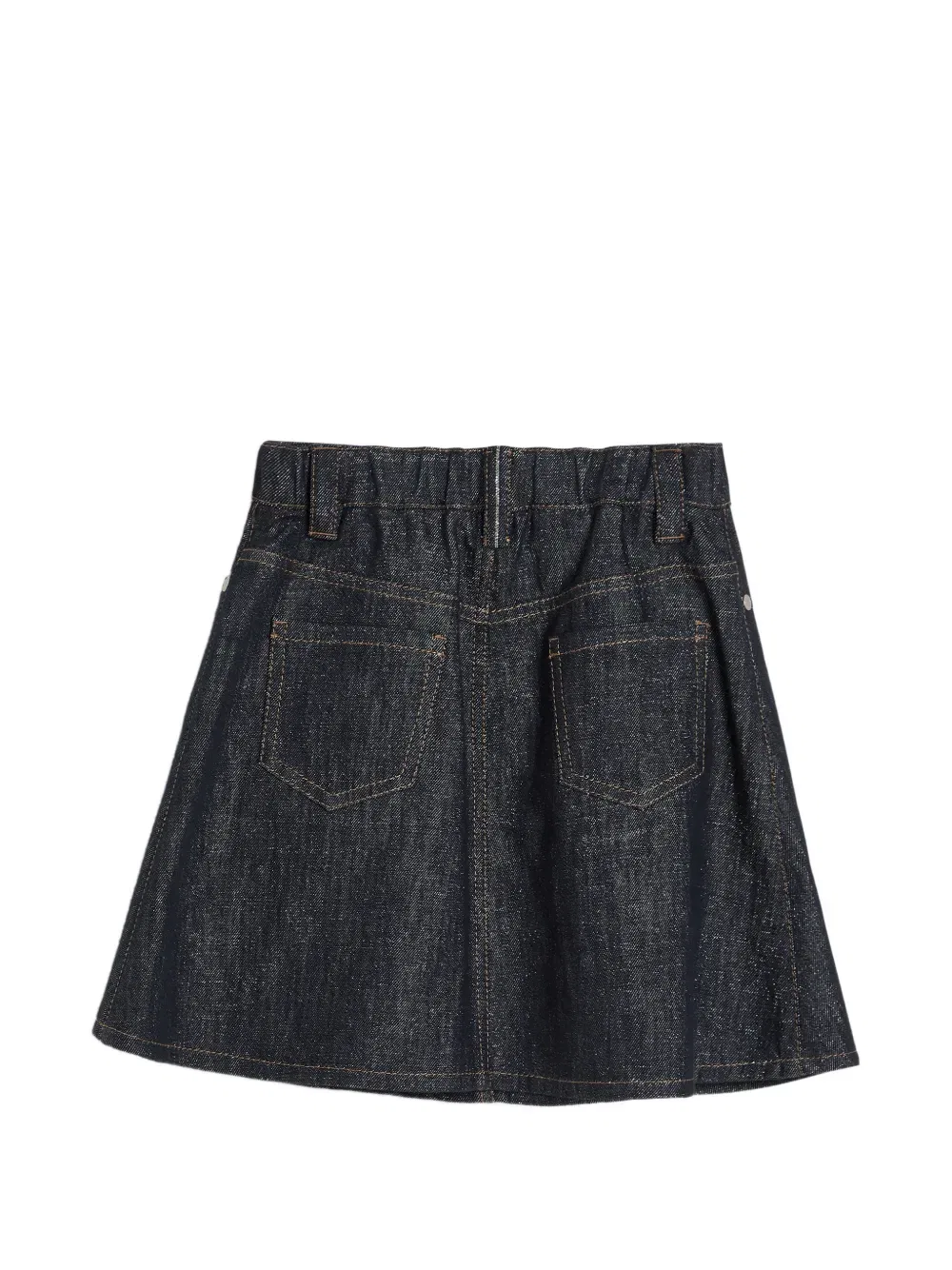 Джинсовая юбка-клеш с деталями от Monili Brunello Cucinelli Kids, синий — фото 2