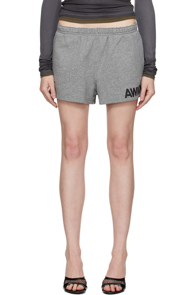 

Хлопковые беговые шорты Logo Alexanderwang.T, серый