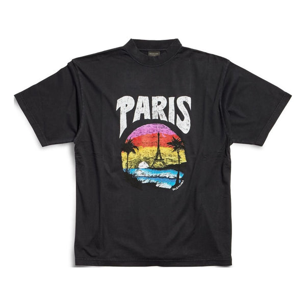 

Футболка paris tropical t-shirt medium fit 'black' Balenciaga, черный