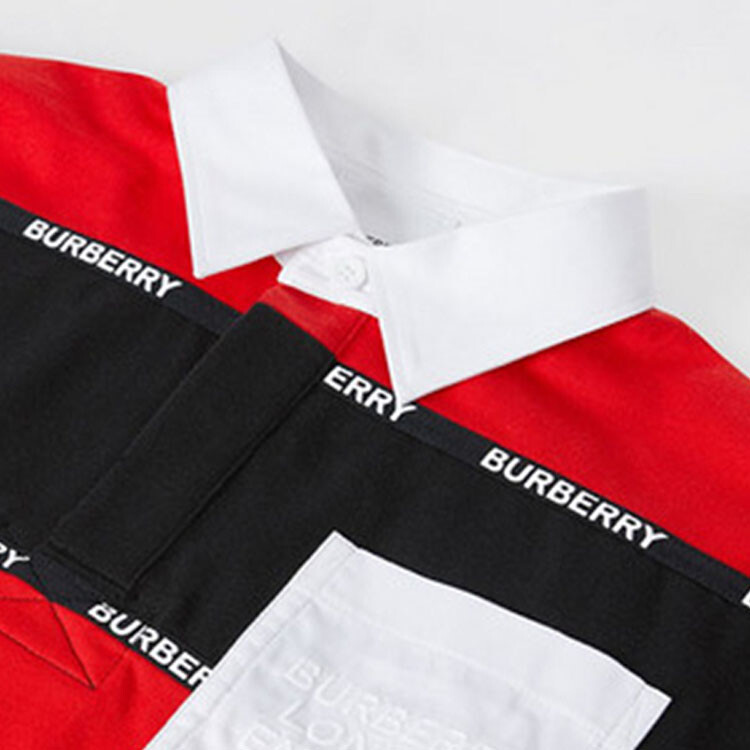 Футболка детская Burberry, красный / черный — фото 4