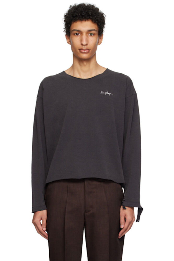 

Черная футболка Trasher с длинным рукавом Second/Layer