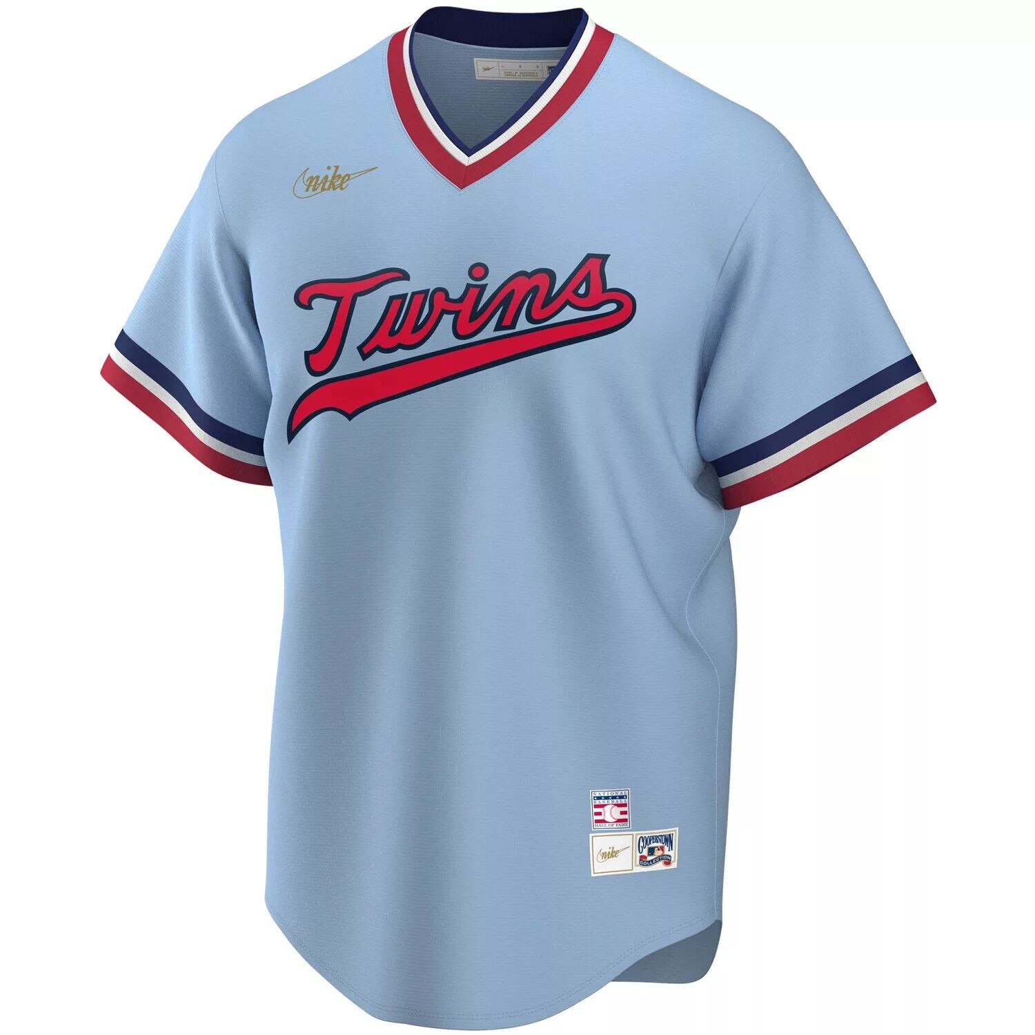 Мужская майка Rod Carew Light Blue Minnesota Twins Road Cooperstown Collection Player Nike — фото 2