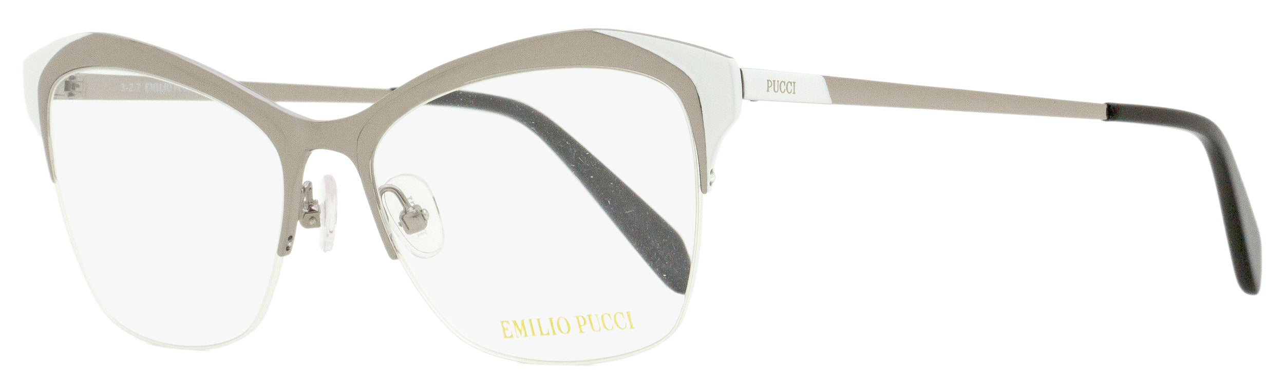 

Женские геометрические очки Emilio Pucci EP5074 008 рутений/белый/черный 53 мм