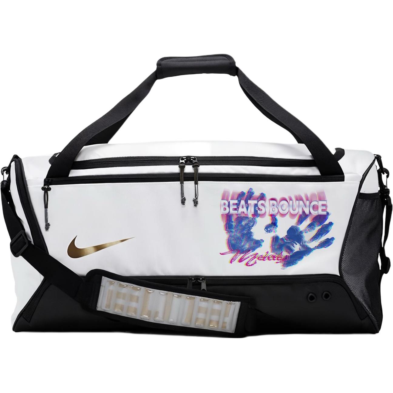 

Nike Тканевая дорожная сумка унисекс переливающаяся черно-белая, Palm