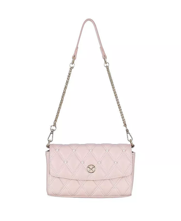 

Жемчужная стеганая сумка через плечо Small Chanel Bag Collection из кожи Victoria Hyde Victoria Hyde London, розовый