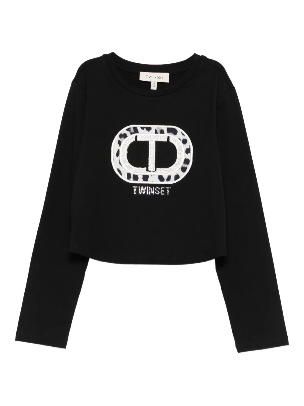 

Футболка с вышитым логотипом TWINSET Kids, черный