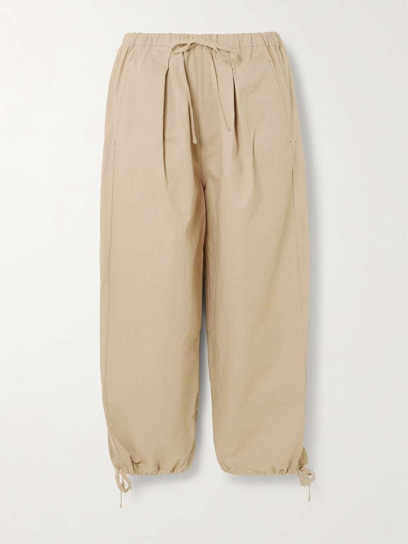 

Зауженные брюки из толстого хлопка с завязками Deiji Studios, бежевый