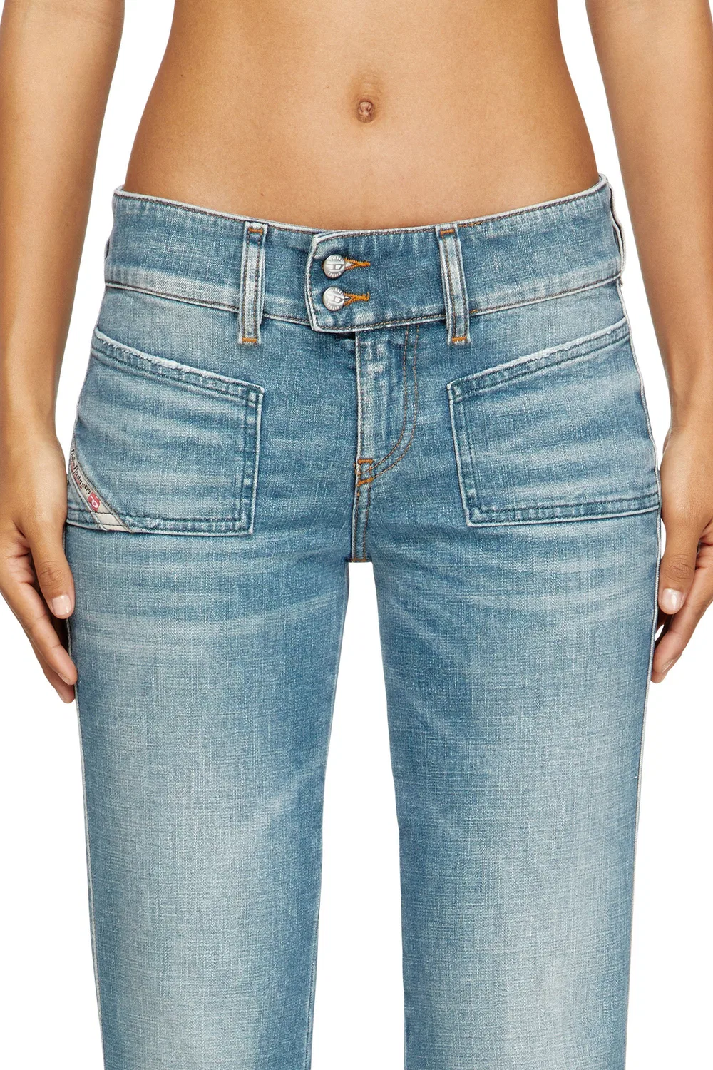 Женские джинсы-клеш D-HUSH L.28 Diesel, Light Indigo Blue — фото 3