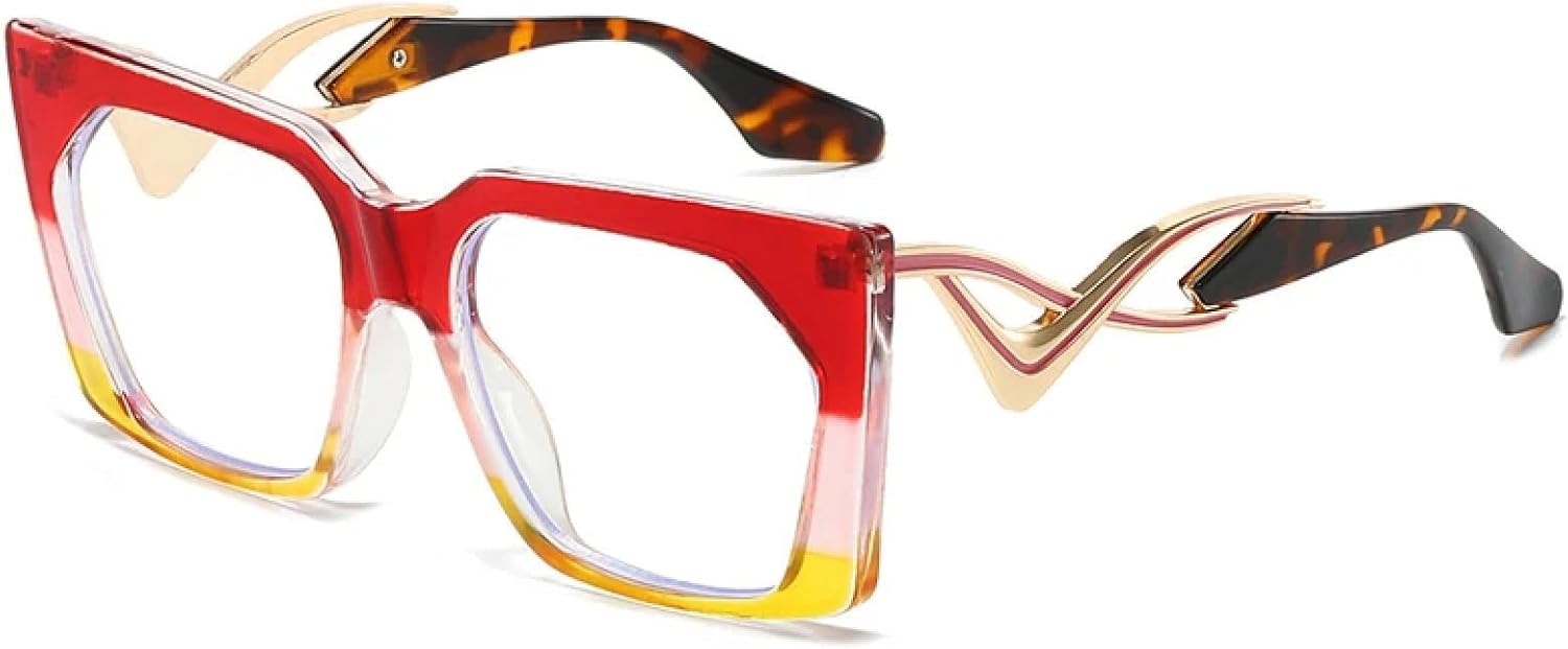 

Роскошные солнцезащитные очки для мужчин, модные, металлические, неправильной формы, с выемками, зеркальные, для женщин, винтажные, «кошачий глаз», защитные очки TKKTLLT, Red Yellow Clear