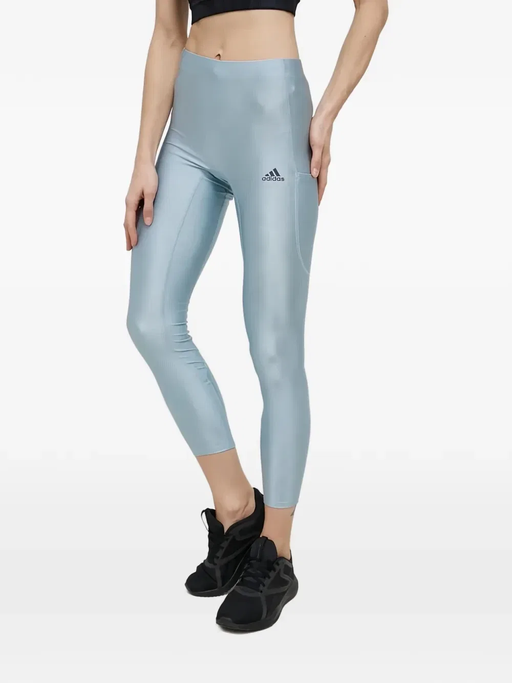 Леггинсы с деталями логотипа adidas, синий
