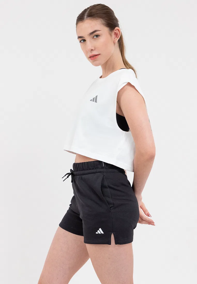 Футболка для бега, укороченная, Adidas, черная — фото 2