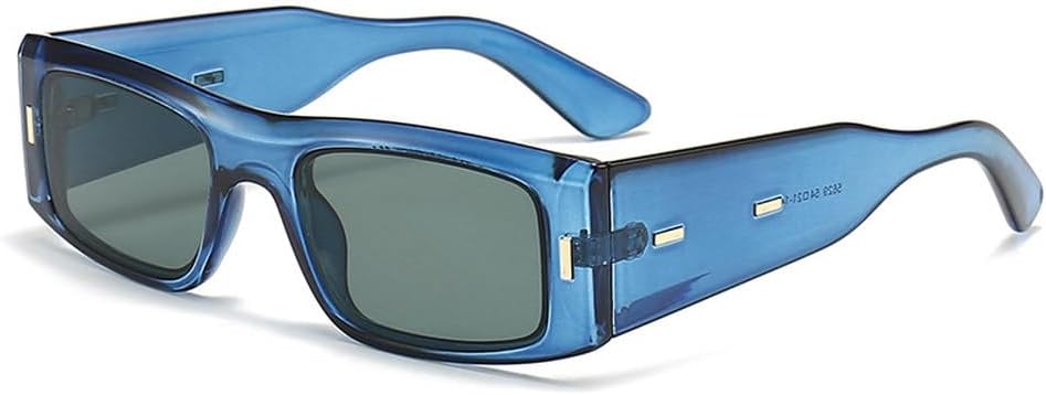 

Мужские солнцезащитные очки Fashion Rivets с широкими дужками в стиле ретро, ​​сине-зеленые, с защитой от УФ-излучения UV400; женские солнцезащитные очки с градиентным переходом цвета «чай» TKKTLLT, Blue Gray