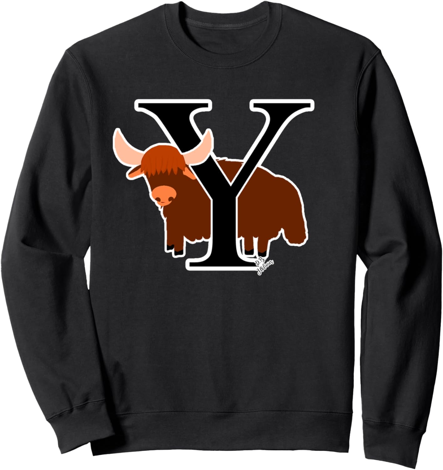 

Толстовка Yak Outfit с буквами ABC для школы Alphabet T-Shirt Collection Kids By Jean Olivier, черный