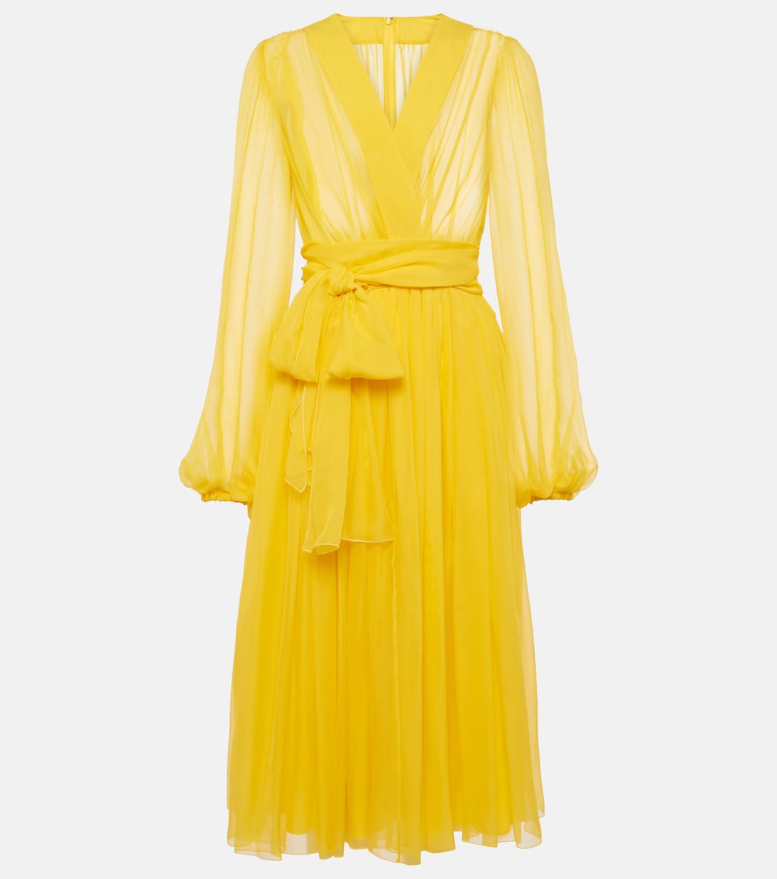 

Платье миди из шелкового шифона Dolce&Gabbana, Giallo