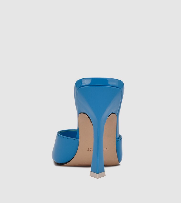 Nine West Aurea Sandals Women's Blue Patent Slip On Square Toe Slide JOBB317 — фото 3