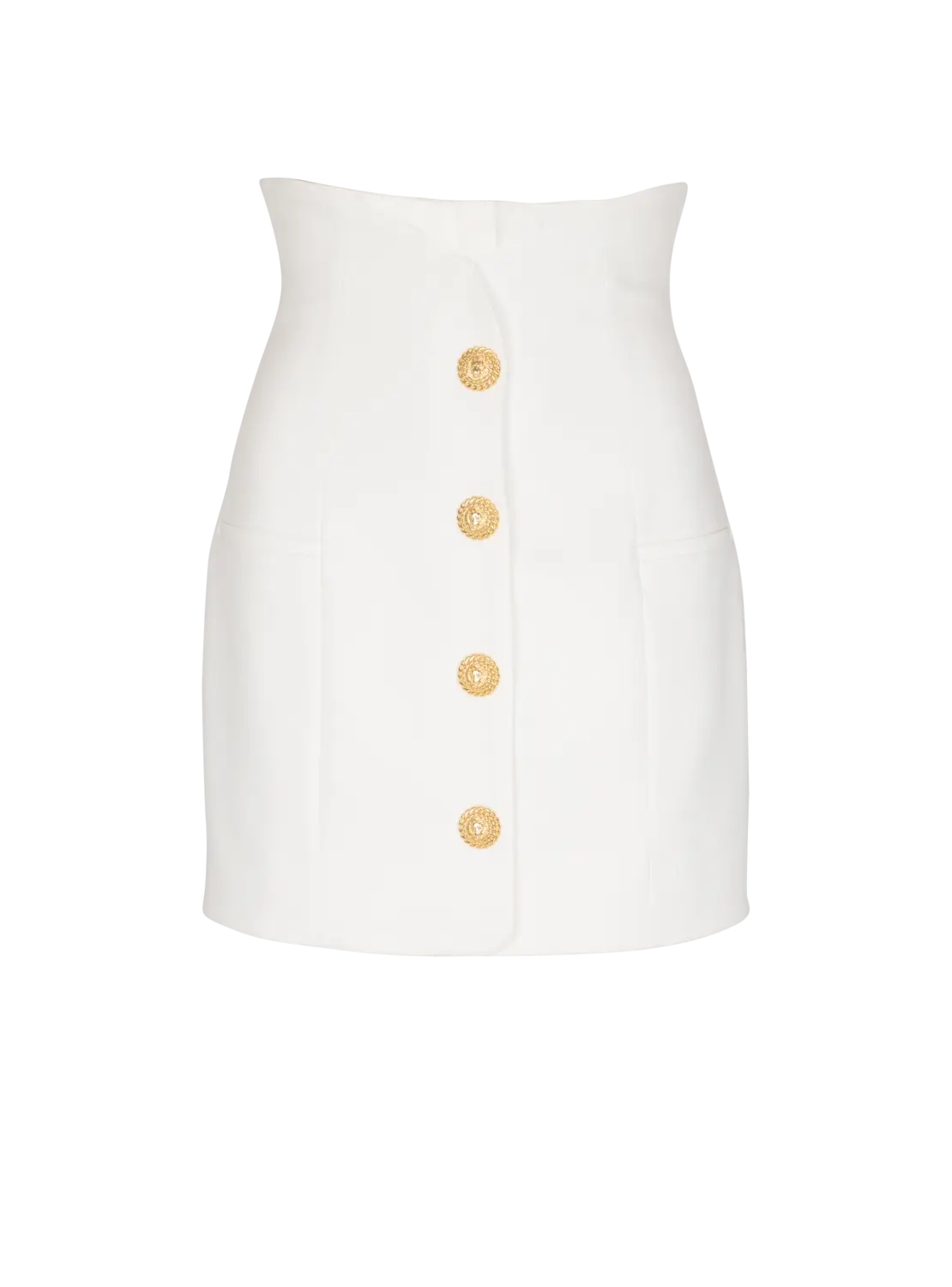 

Юбка-тюльпан из двойного крепа с пуговицами Balmain, белый