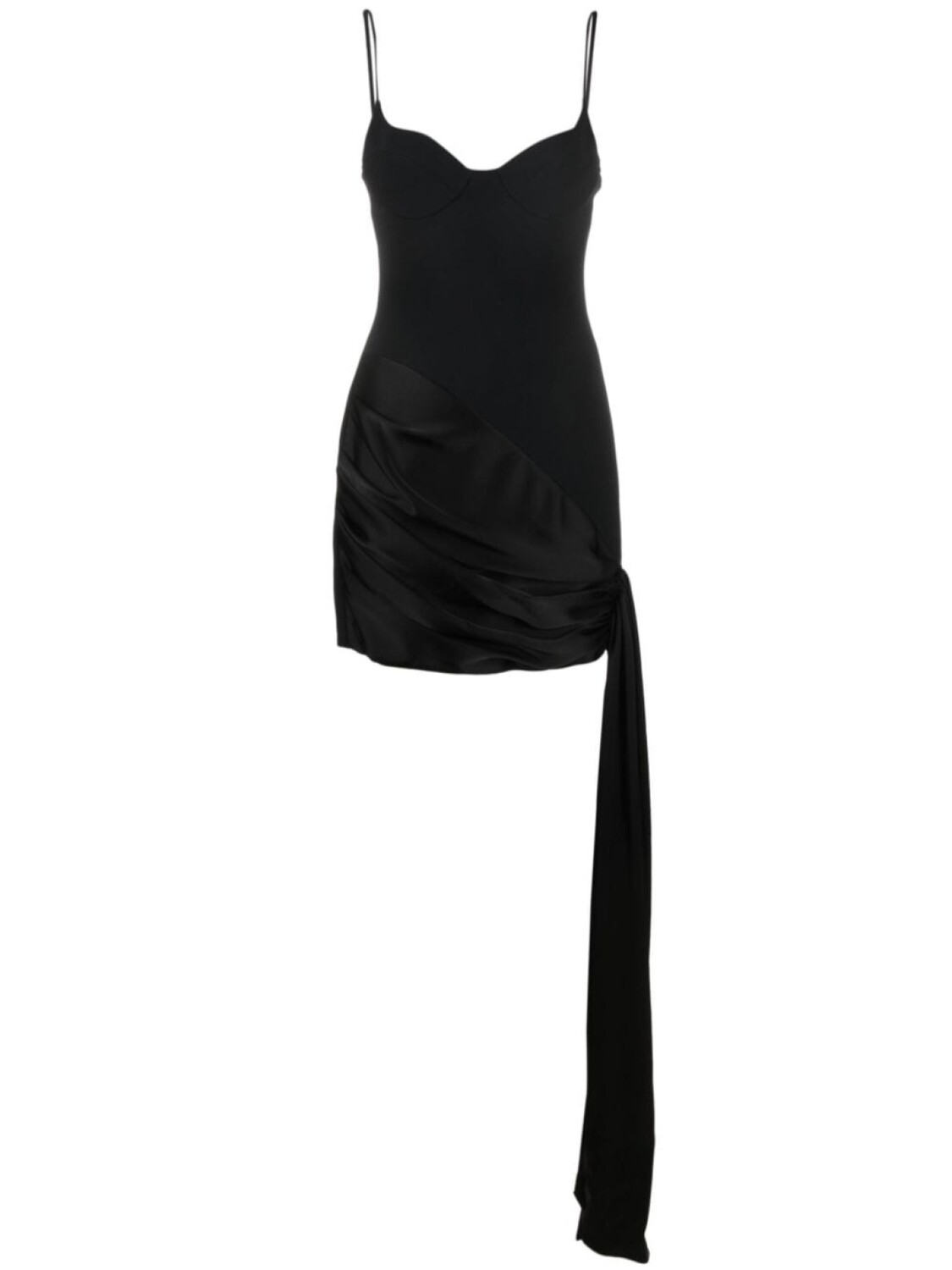 

David Koma draped-skirt panelled minidress, черный