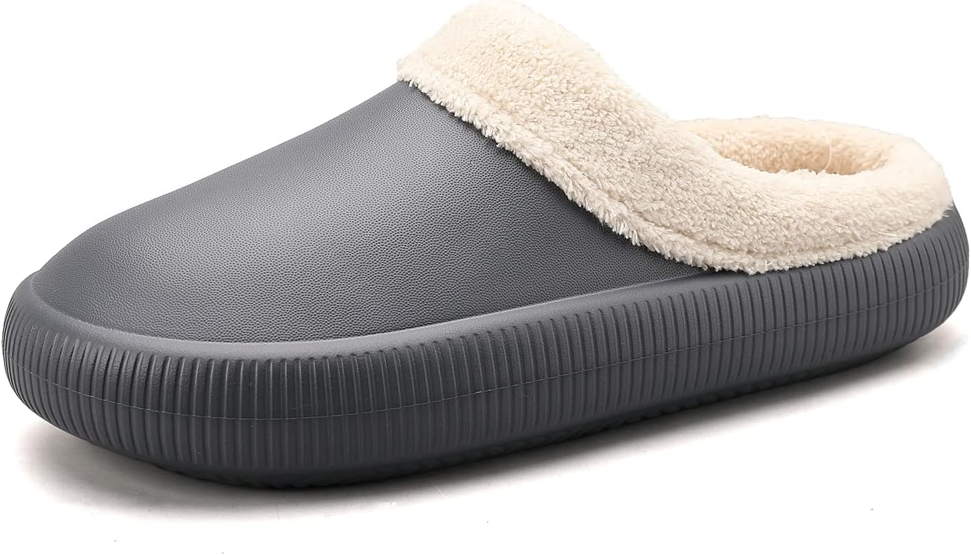 

Зимние тапочки-гладиаторы unisex gigididi с утеплителем из меха, теплые и пушистые домашние тапочки, серый