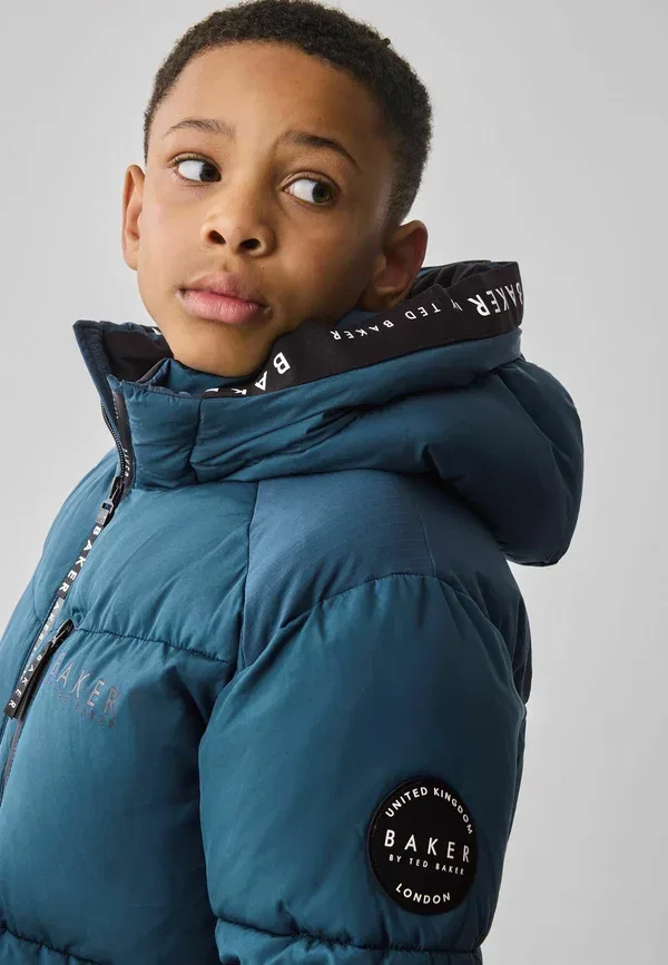 Пуховик зимний с водоотталкивающей пропиткой Regular fit Baker By Ted Baker, синий — фото 4