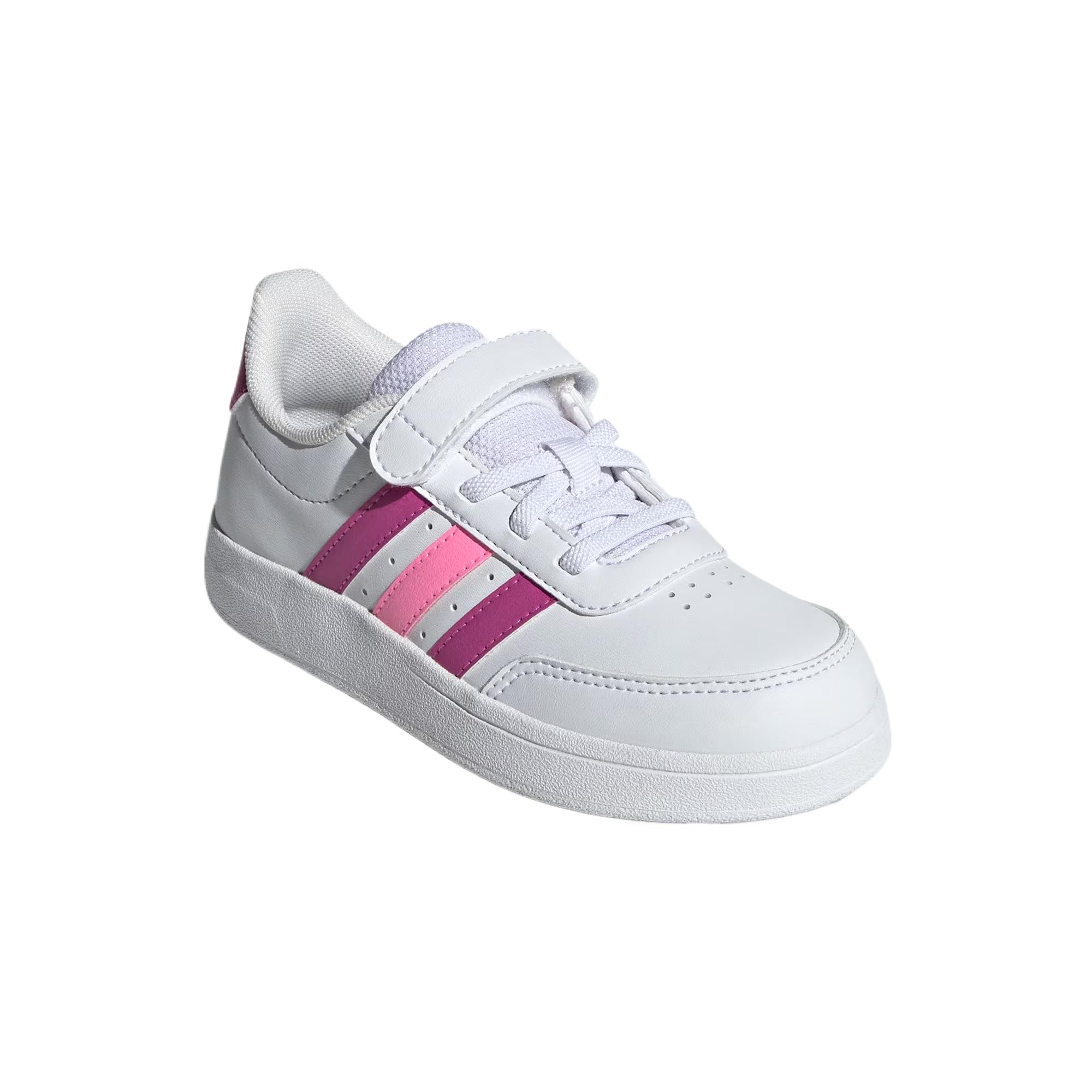 Детские низкие кроссовки для скейтбординга BREAKNET 2.0 Adidas, белый/розовый/фуксия — фото 3