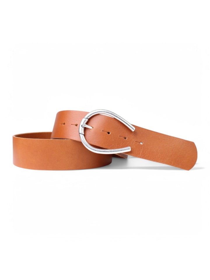 

Мужской кожаный ремень коньячного цвета FRONHOFER