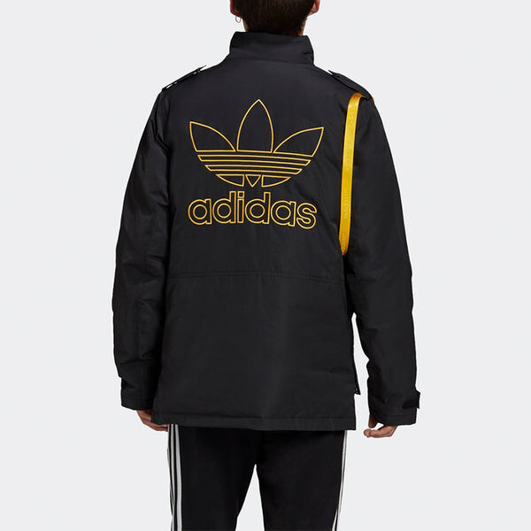 Пуховик adidas originals Utility Dwn Jkt Windproof Stand Collar Sports Down Jacket Black, черный — фото 4
