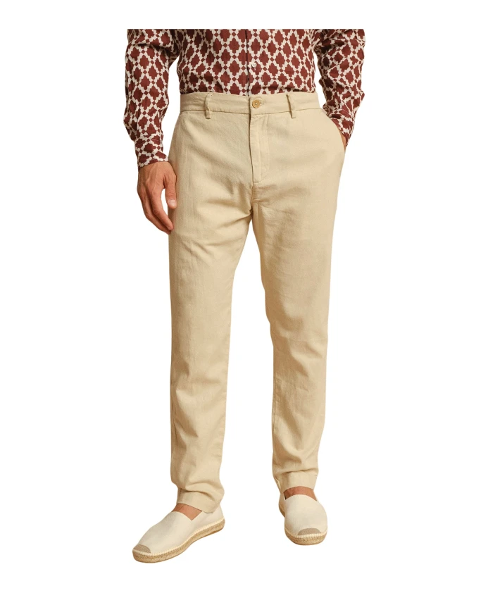 

Льняные брюки-панталаччо: итальянская элегантность и комфорт. Peninsula, бежевый