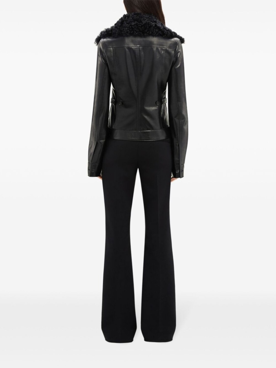 

Courrèges куртка с меховым воротником, черный