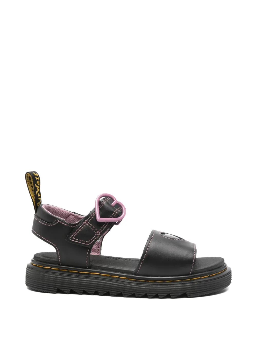 Сандалии Marlowe Hearts II с застежкой-пряжкой Dr. Martens Kids, черный