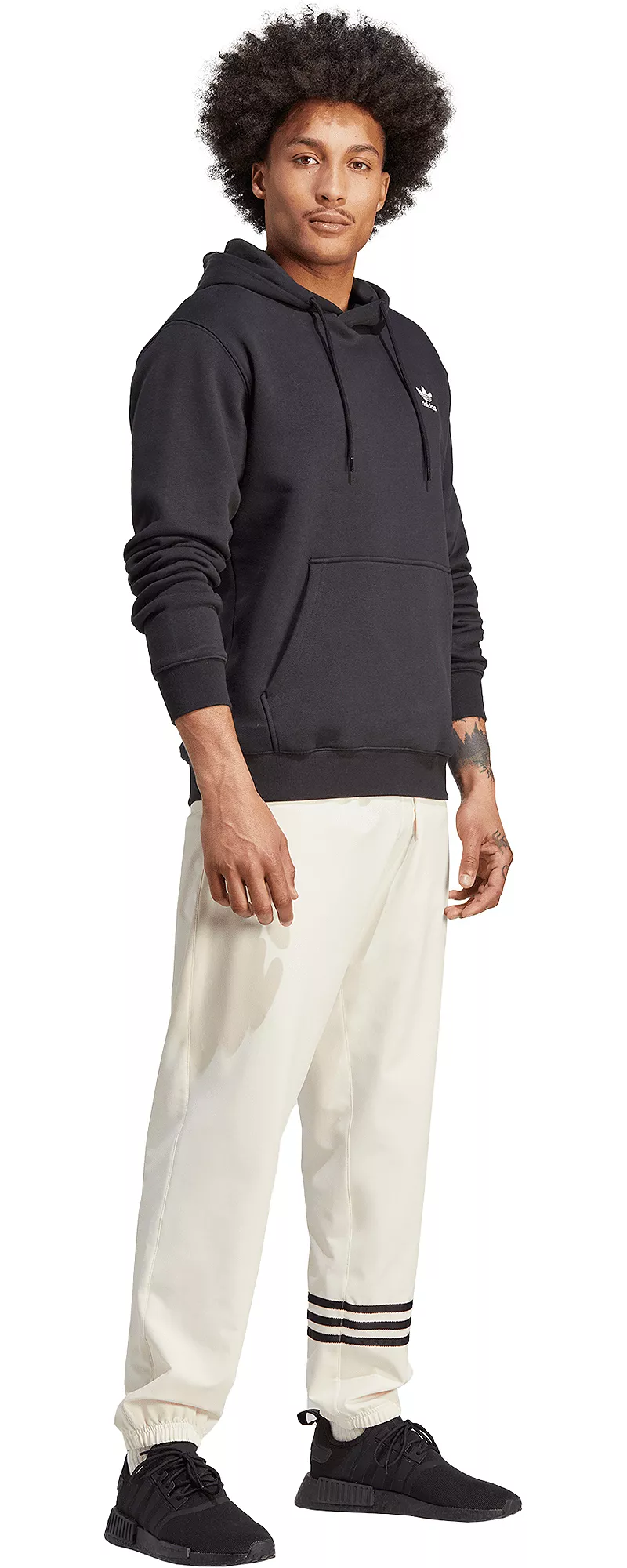 Мужская худи с трилистником Adidas Originals Adicolor Essentials, черный — фото 2