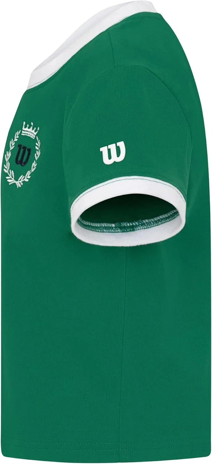 Футболка для девочек Wilson Crest Tee, зелёная — фото 3